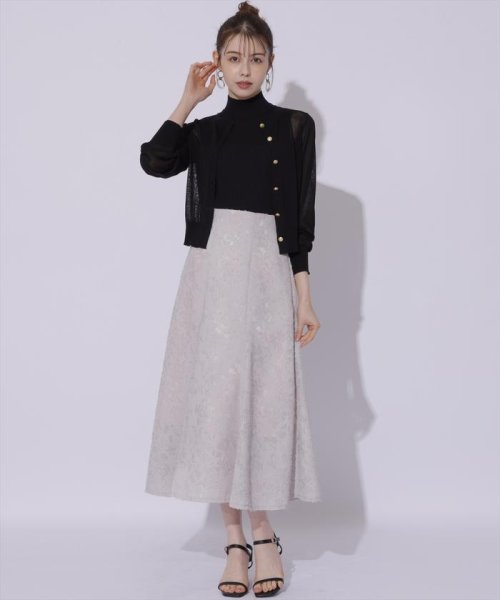 カットジャガード接ぎフレアスカート 