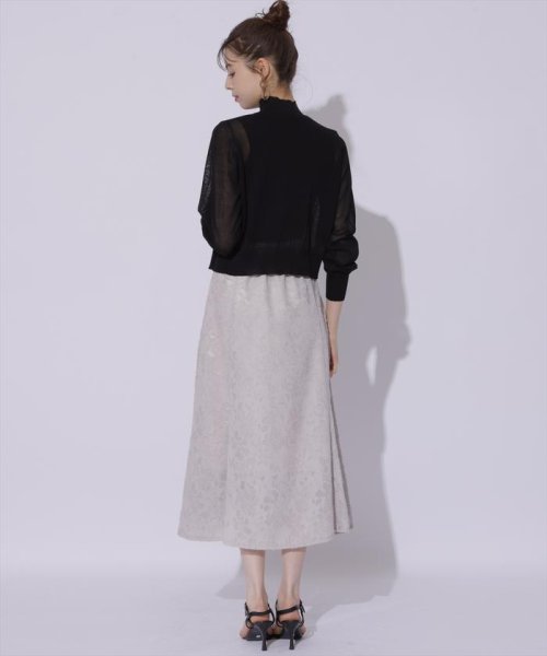 カットジャガード接ぎフレアスカート 