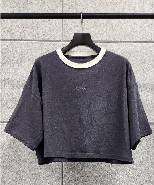 cloenc(ｃｌｏｅｎｃ)/ロゴショート丈リンガーTシャツ/img10