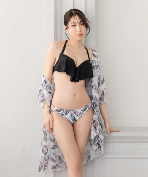 3点セット・リーフ柄ガウン付きビキニ・水着/24123 人気・おすすめ｜使いやすい・旅行におすすめ 品質保証 全国発送 正規品・日本国内発送・安心保証付き