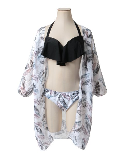 3点セット・リーフ柄ガウン付きビキニ・水着/24123 人気・おすすめ｜使いやすい・旅行におすすめ 品質保証 全国発送 正規品・日本国内発送・安心保証付き