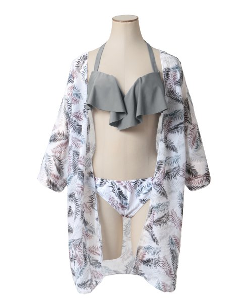 3点セット・リーフ柄ガウン付きビキニ・水着/24123 人気・おすすめ｜使いやすい・旅行におすすめ 品質保証 全国発送 正規品・日本国内発送・安心保証付き