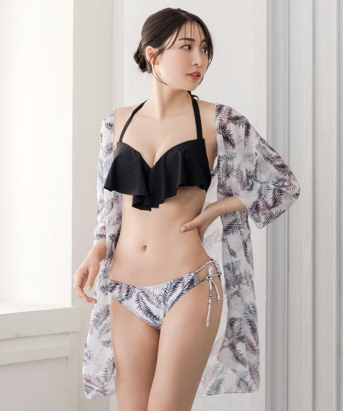 3点セット・リーフ柄ガウン付きビキニ・水着/24123 人気・おすすめ｜使いやすい・旅行におすすめ 品質保証 全国発送 正規品・日本国内発送・安心保証付き