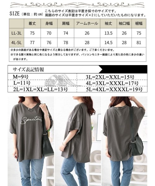 GOLD JAPAN(ゴールドジャパン)/筆記体ロゴプリントチュニックTシャツ　大きいサイズ レディース ビッグサイズ/img16