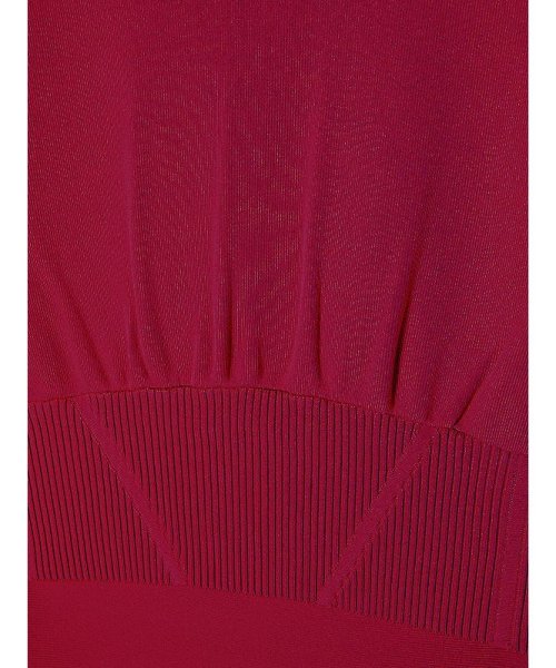 ウエストリブクロップドニットセットアップ 着丈 スカート トップス ポリエステル50% レーヨン33% バスト 肩幅 ウエスト ヒップ 89cm