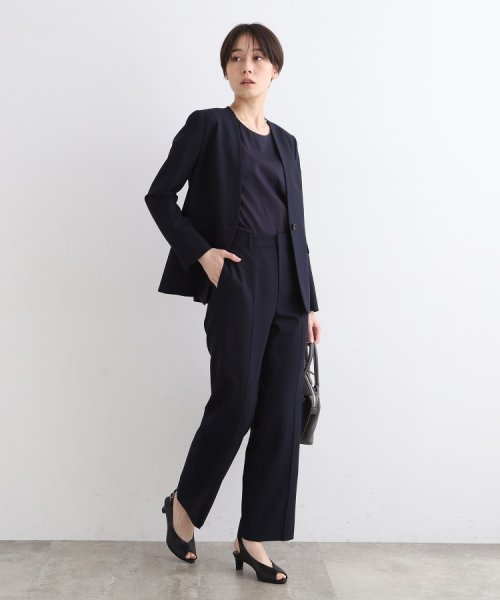 【定番スーツ／ウール混】無地ストレートパンツ ビジネス・フォーマル スーツパンツ T1373193879(10450円)