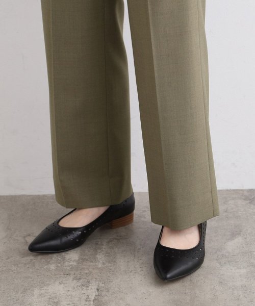 【定番スーツ／ウール混】無地ストレートパンツ ビジネス・フォーマル スーツパンツ T1373193879(10450円)