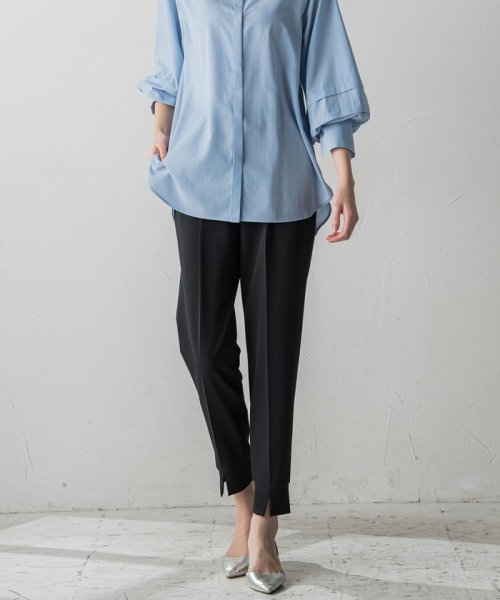 【大きいサイズ】裾スリットジョガーパンツ≪洗濯機で洗える/紫外線防止≫ 身長