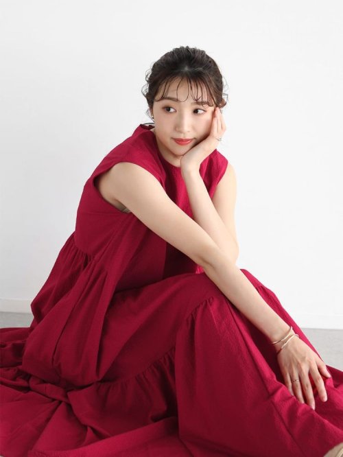 ノースリーブティアードサッカーワンピース ワンピース B1431776708(11000円)