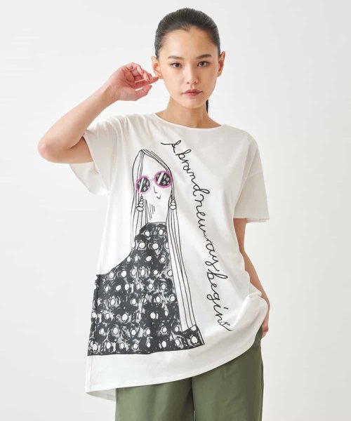 HIROKO BIS(ヒロコビス)/デザインプリントチュニックTシャツ /洗える/img01