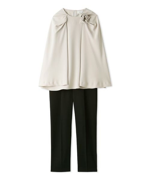 コサージュブラウステーパードパンツSET 5cm 予めご了承ください 総丈 ウエスト ヒップ 股上 2cm 股下 わたり幅 裾幅