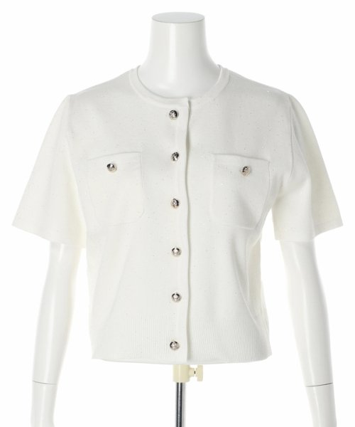 半袖キラキラニットジャケット 半袖キラキラニットジャケット YWU1225097602(9295円)