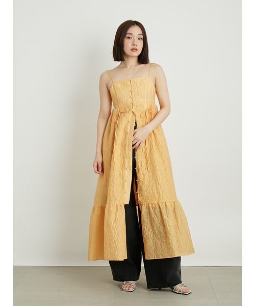 フロントオープンボリュームキャミワンピース 予めご了承ください