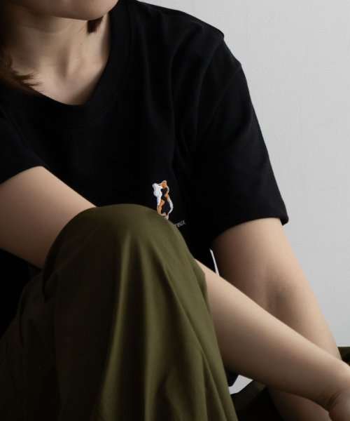 MAC HOUSE(women)(マックハウス（レディース）)/NAVY ネイビー ネコ刺繍Tシャツ 115426707－1/img13