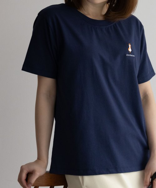 MAC HOUSE(women)(マックハウス（レディース）)/NAVY ネイビー ネコ刺繍Tシャツ 115426707－1/img16