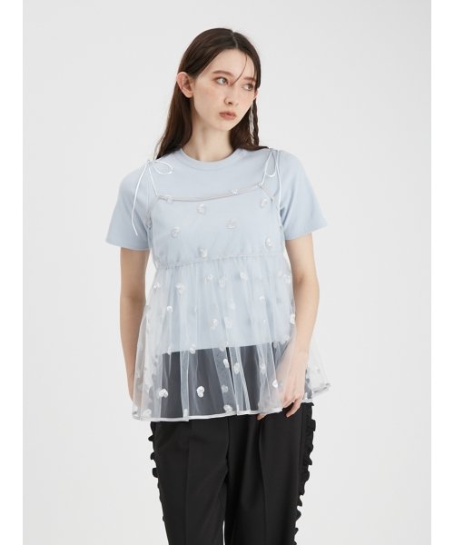 グリッターハート刺繍キャミソール 予めご了承ください