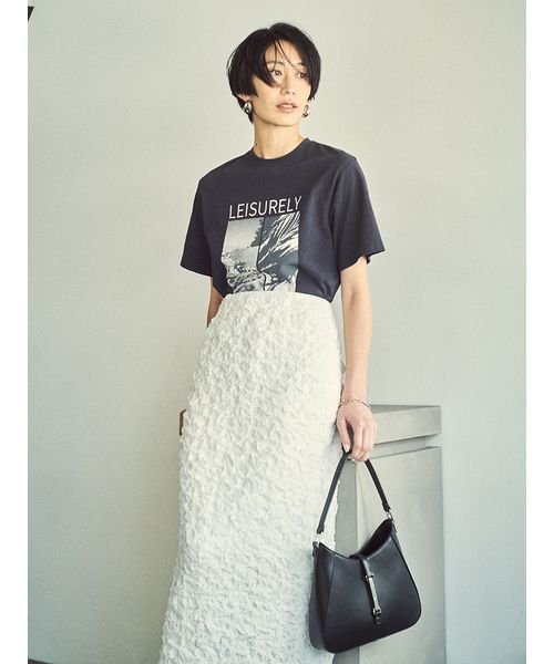 シャーリングファブリックストレートスカート 予めご了承ください