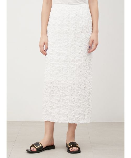 シャーリングファブリックストレートスカート 予めご了承ください