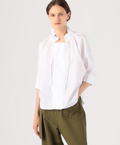 コットンブロード ギャザーブラウス 