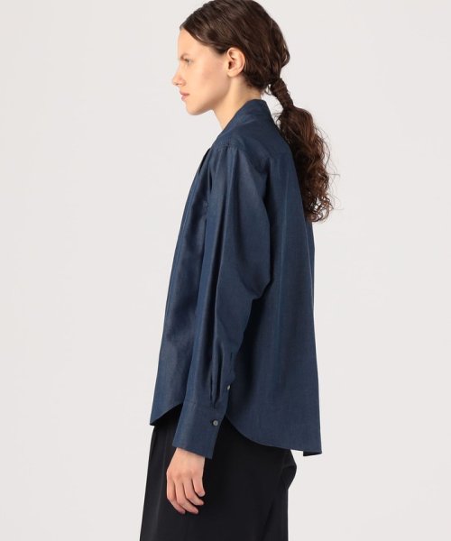 ライトシャンブレー ボウタイブラウス 