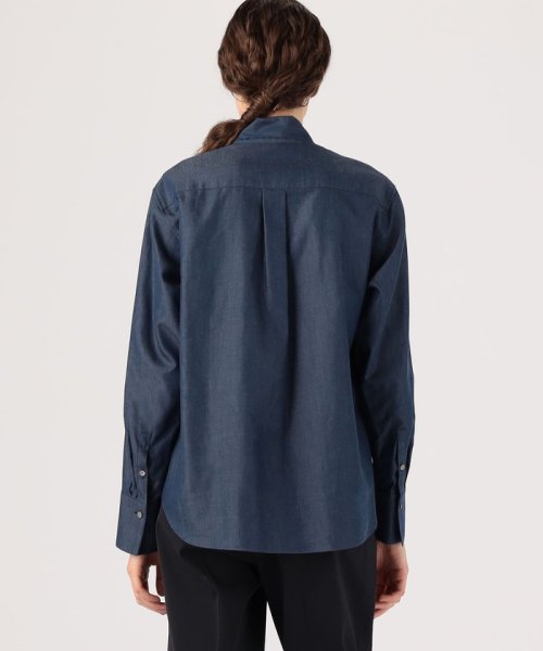 ライトシャンブレー ボウタイブラウス 