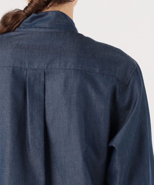 ライトシャンブレー ボウタイブラウス 