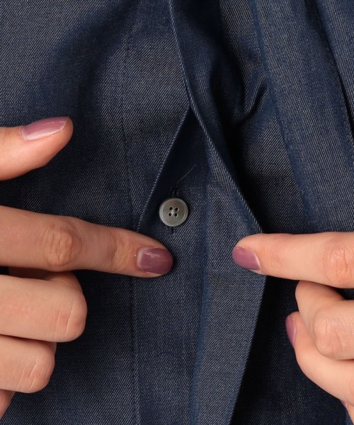 ライトシャンブレー ボウタイブラウス 