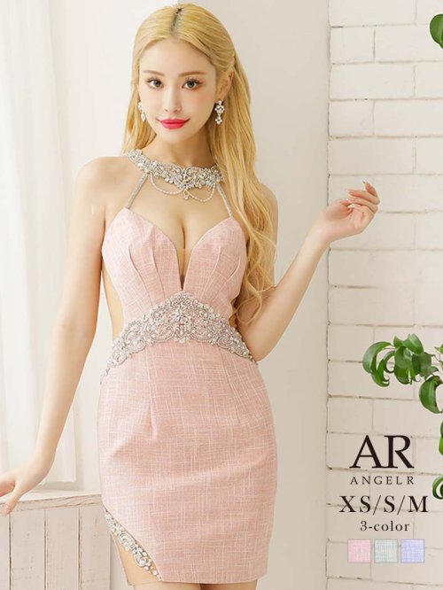 キャバドレス ミニ ツイード 谷間 高級 エンジェルアール エロい 映える インスタ キャバ嬢 ブランドドレス かわいい AngelR エンジェルアール ドレス G2699891547(20592円)