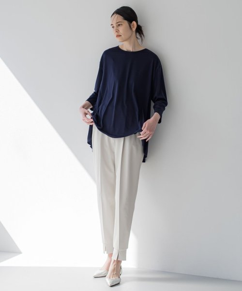 【大きいサイズ】裾スリットジョガーパンツ≪洗濯機で洗える/紫外線防止≫ 身長