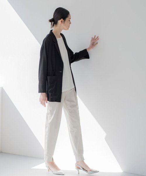 【大きいサイズ】裾スリットジョガーパンツ≪洗濯機で洗える/紫外線防止≫ 身長