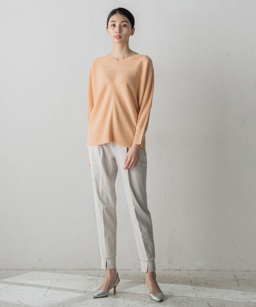 【大きいサイズ】裾スリットジョガーパンツ≪洗濯機で洗える/紫外線防止≫ 身長