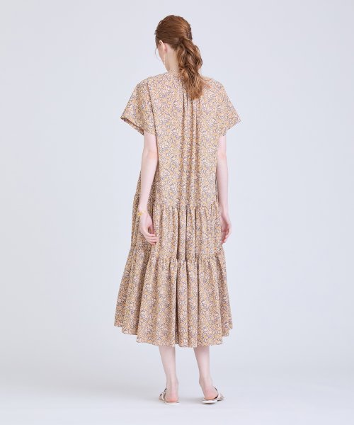 ペイズリープリントティアードワンピース 