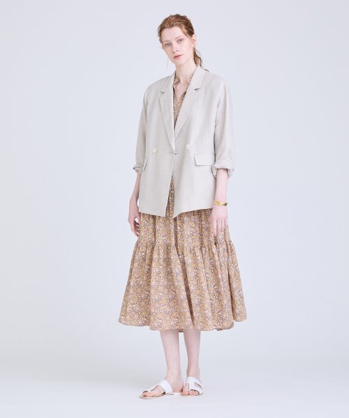 ペイズリープリントティアードワンピース 