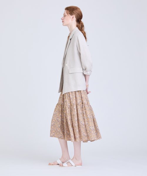 ペイズリープリントティアードワンピース 