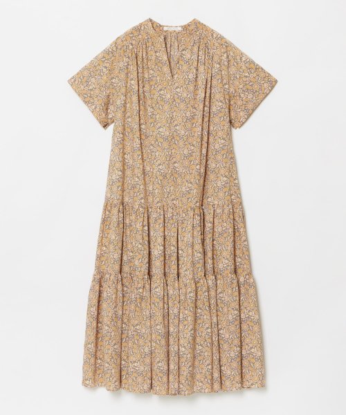 ペイズリープリントティアードワンピース 