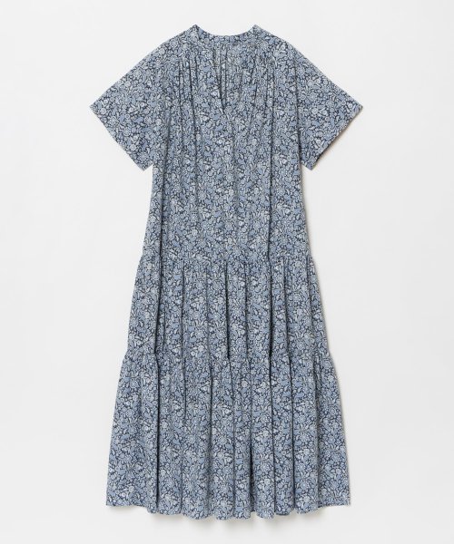 ペイズリープリントティアードワンピース 