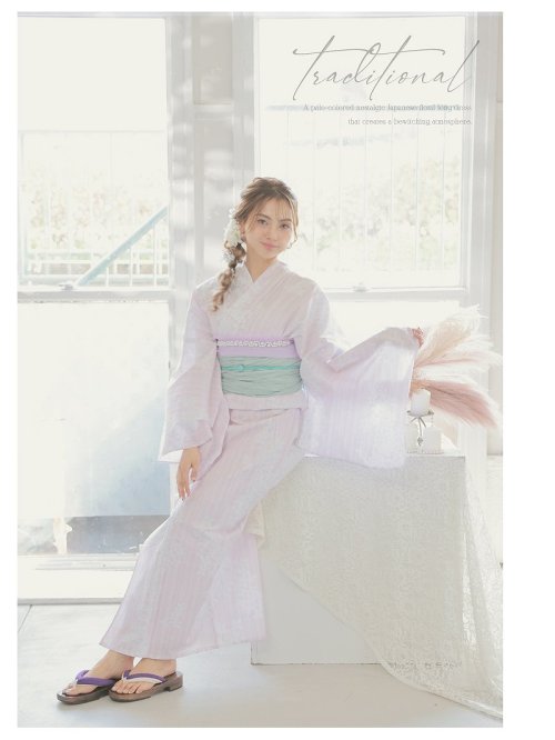 Rew-You(リューユ)/浴衣 トールサイズ 大きいサイズ ピンク パステルカラー 花柄 2点セット ゆきぽよ 5L 大人かわいい キャバ嬢 Ryuyu/img02