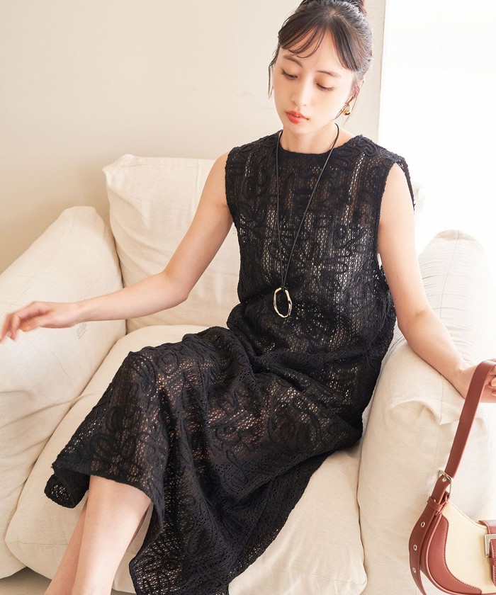 TOCCA 気安 総刺繍 ノースリーブ ワンピース ドレス 160cm