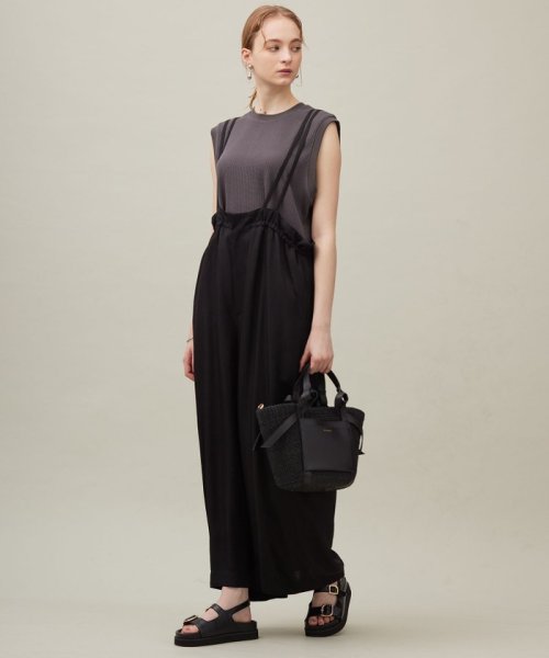 【SACRA】アセテートブライトツイル サロペット SACRA アセテートブライトツイル meets