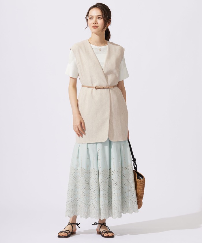 カタログ掲載・接触冷感・UVカット・洗える】リネンミックスツィル