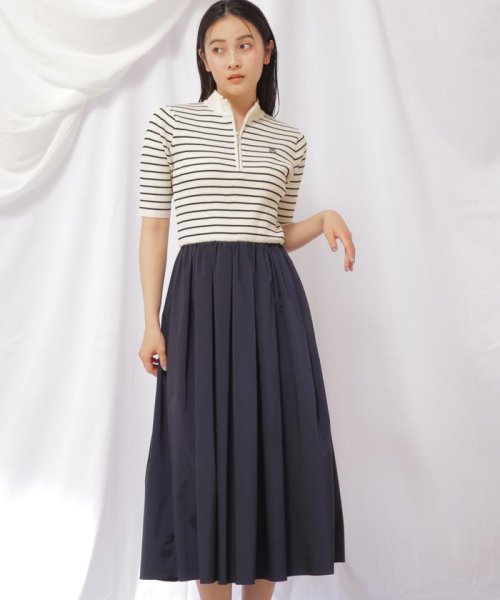 ハーフジップニットドッキングワンピース 予めご了承ください