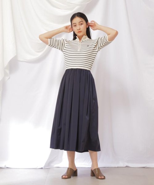 ハーフジップニットドッキングワンピース 予めご了承ください