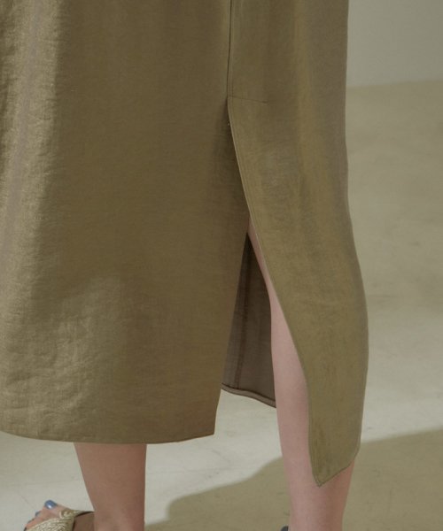  [24SS]シャイニーツイルカフタンワンピース【セットアップ対応】