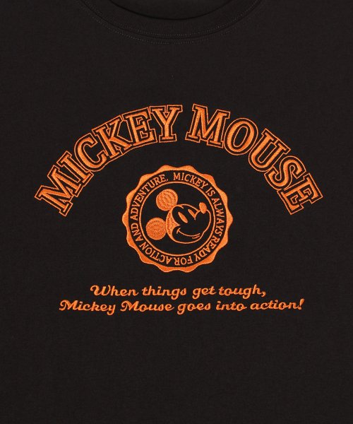 DISNEY(DISNEY)/【DISNEY/ディズニー】天竺 Mickey Mouse刺繍 半袖裾ラウンドBIG Tシャツ/img17