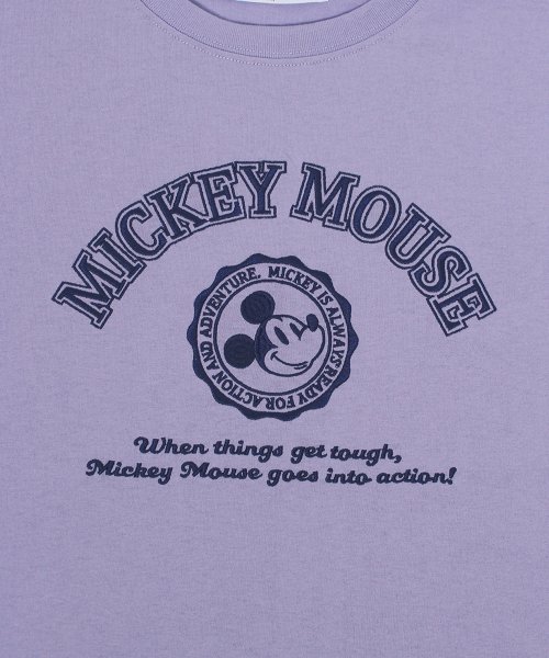 DISNEY(DISNEY)/【DISNEY/ディズニー】天竺 Mickey Mouse刺繍 半袖裾ラウンドBIG Tシャツ/img21