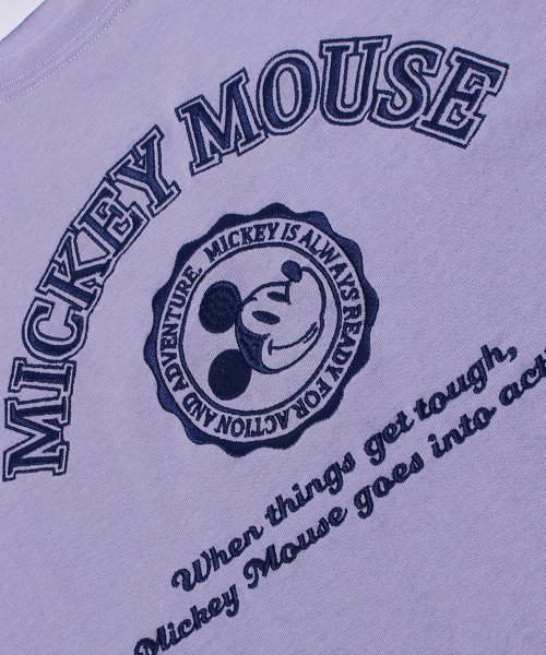 DISNEY(DISNEY)/【DISNEY/ディズニー】天竺 Mickey Mouse刺繍 半袖裾ラウンドBIG Tシャツ/img22