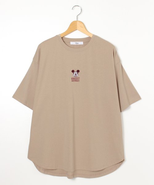 DISNEY(DISNEY)/【DISNEY/ディズニー】天竺 Mickey Mouse刺繍 半袖裾ラウンドBIG Tシャツ/img25