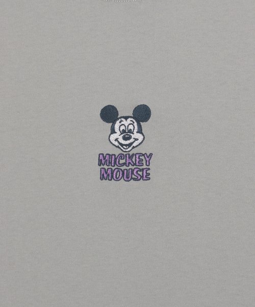 DISNEY(DISNEY)/【DISNEY/ディズニー】天竺 Mickey Mouse刺繍 半袖裾ラウンドBIG Tシャツ/img31