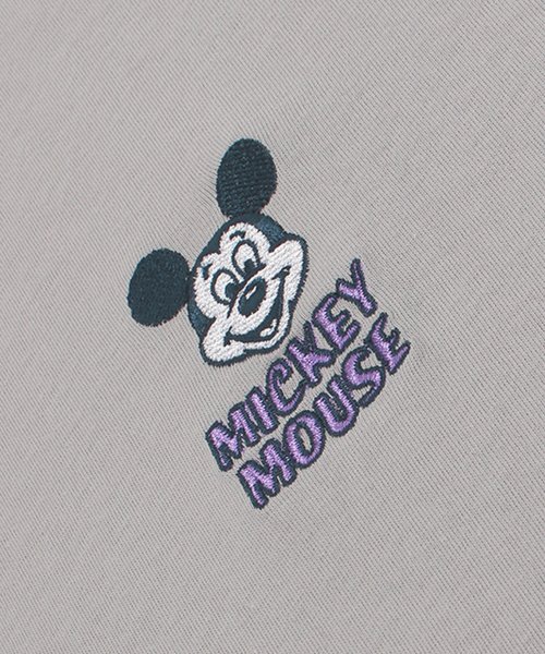 DISNEY(DISNEY)/【DISNEY/ディズニー】天竺 Mickey Mouse刺繍 半袖裾ラウンドBIG Tシャツ/img33