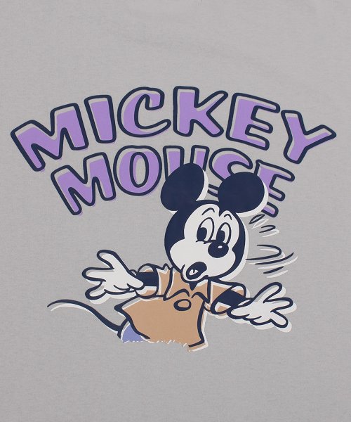 DISNEY(DISNEY)/【DISNEY/ディズニー】天竺 Mickey Mouse刺繍 半袖裾ラウンドBIG Tシャツ/img34